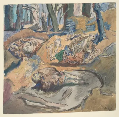 Dead Scottish Soldiers on the Battlefield near Ypres
