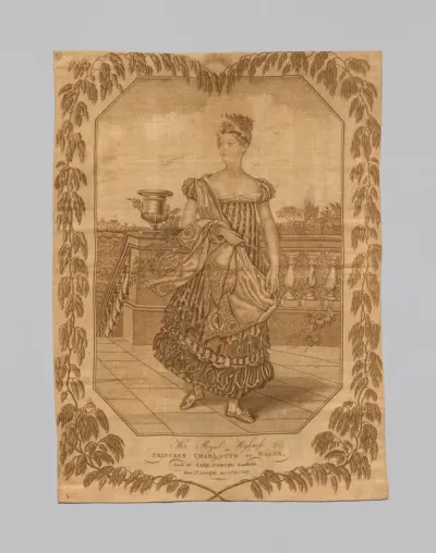 Death of Princess Charlotte memorial handkerchief