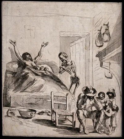 Death visits a mother and her three newborn babies