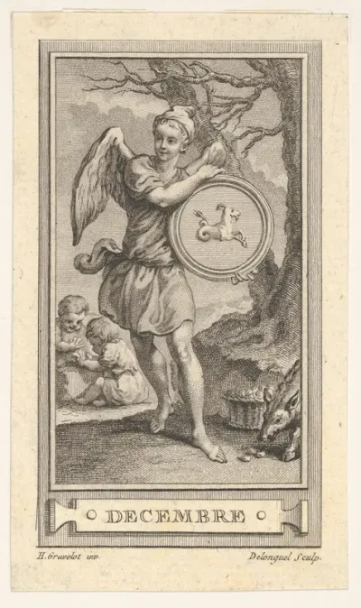 Decembre, from the "Almanach iconologique"