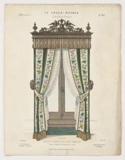 "Décor de fenêtre de salon (Vieux Bois.)"
