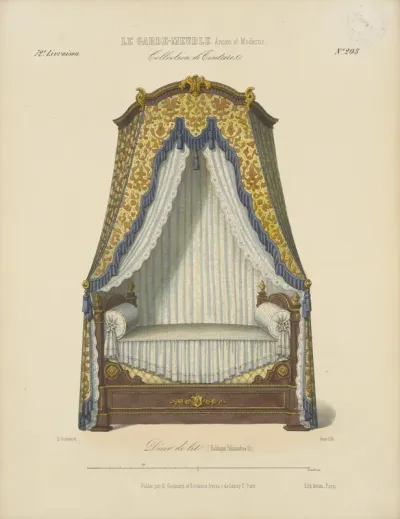 "Décor de lit (Baldaquin Palissandre a Or)", aus: Le Garde-meuble