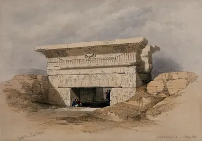 Decorated gateway at Dendera, Egypt