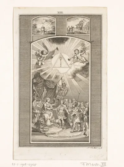 Decoratie bij het huis van de heer J. Bolten te Amsterdam, 1766