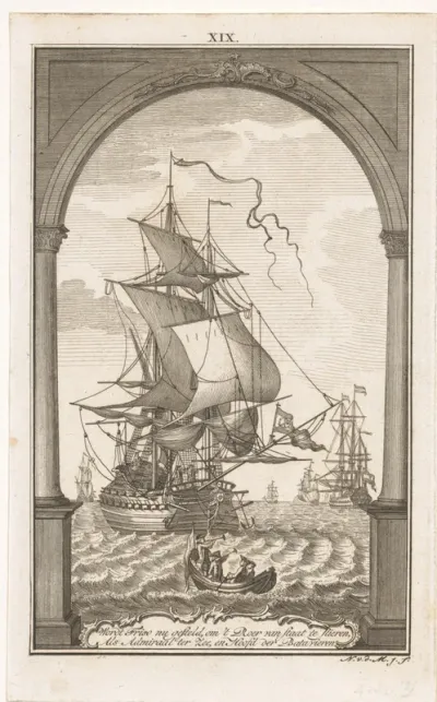 Decoratie bij het huis van jonkvrouw A.J. Heshuizen te Naarden, 1766