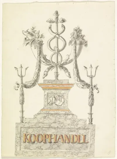 Decoratie op de Herengracht bij de Warmoesgracht, 1816