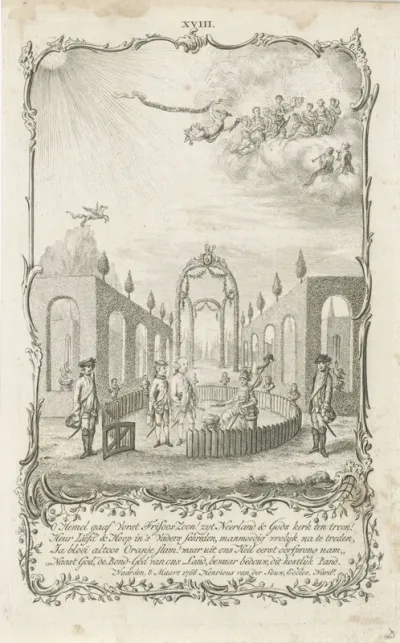 Decoratie op het huis van Henricus van der Souw te Naarden, 1766