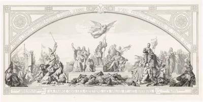 Decoratie van de troonzaal in "Le Luxembourg" La France sous les Chreltiens les Valois et les Bourbons", naar Lehmann