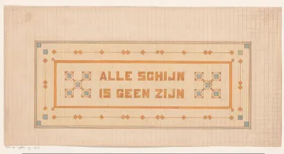 Decoratief kader met de spreuk 'alle schijn is geen zijn'