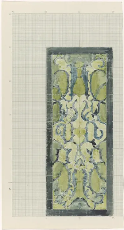 Decoratief ontwerp in groen en blauw