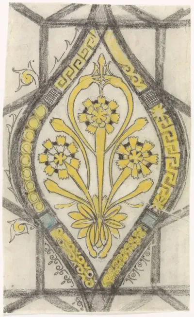 Decoratief ontwerp met een patroon van paardebloemen