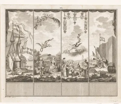 Decoraties bij het huis van burgemeester R. Blok te Hoorn, 1766
