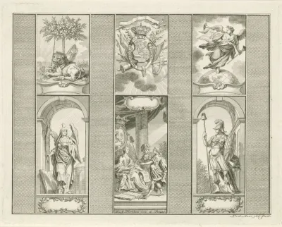 Decoraties bij het huis van de heer Bisschop te Rotterdam, 1766