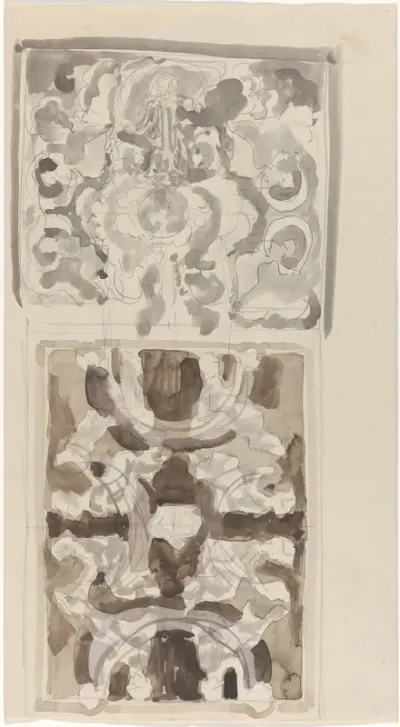 Decoratieve ontwerpen met zittende figuren