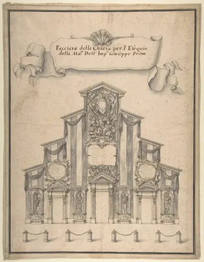 Decoration for the Façade of a Church for the Funeral of Joseph I, 1711