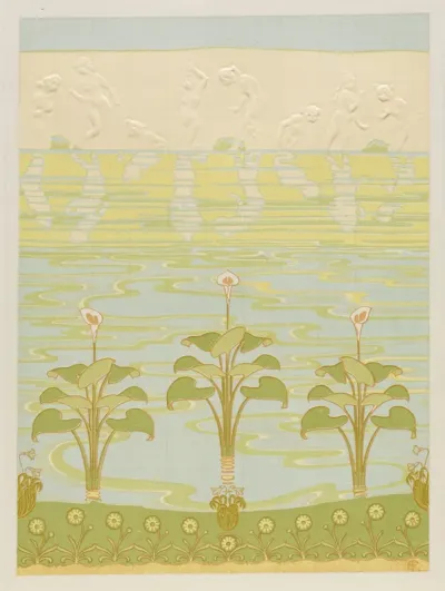 Decoration in Enameled Tiles for Bathroom