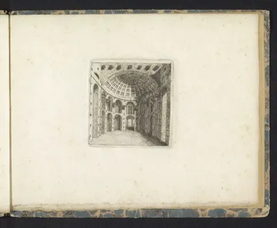 Decorontwerp met een ronde tempel met nissen