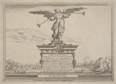 Dedication Page with Statue of Fama