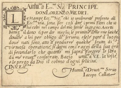 Dedication to Don Lorenzo de' Medici