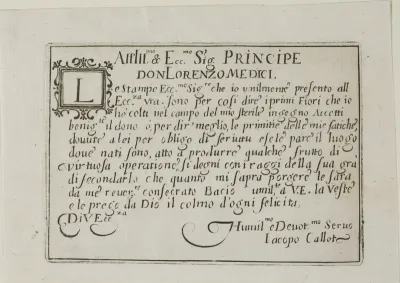 Dedication to Don Lorenzo de'Medici, from The Caprices