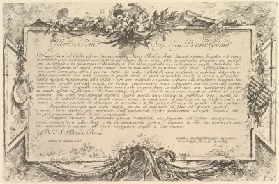 Dedication to Giovanni Bottari (Dédicace à Bottari), from "Antichità Romane de' Tempi della Repubblica, e de' primi Imperatori"