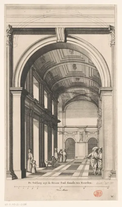 Deel van de galerij rond de Burgerzaal in het Stadhuis op de Dam