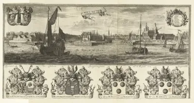 Deel van de rand van de Kaart Figuratief van Delft