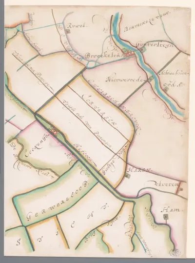 Deel van een kaart van het Hoogheemraadschap van Rijnland, met Breukelen en omgeving