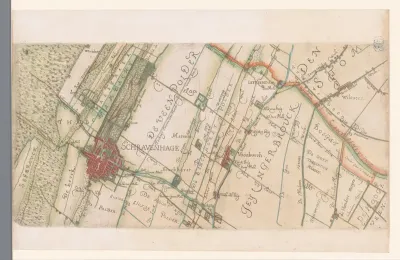Deel van een kaart van het Hoogheemraadschap van Rijnland, met Den Haag en omgeving