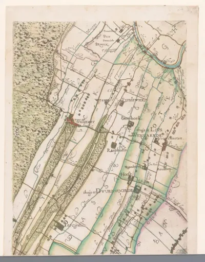 Deel van een kaart van het Hoogheemraadschap van Rijnland, met Wassenaar en omgeving