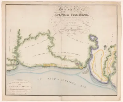Deel van een kaart van Suriname