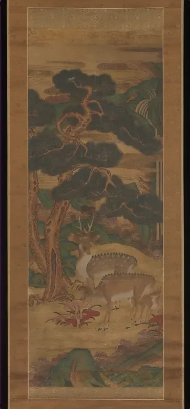 Deer amid Pine Trees