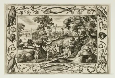 Deer Hunt, from Landscapes with Old and New Testament Scenes and Hunting Scenes