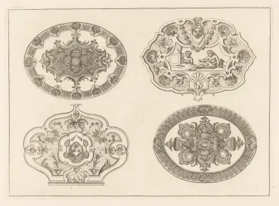 Deksels met ornamenten en figuren