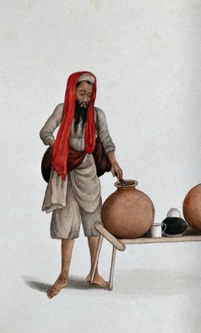 Delhi: a bheestie, a servant who draws and carries water