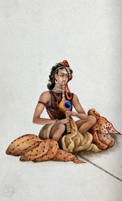 Delhi: a snake charmer