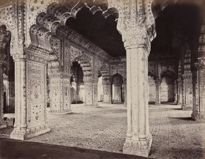 Delhi. The Emperor's Palace. Interior of Dewani in Private Hall