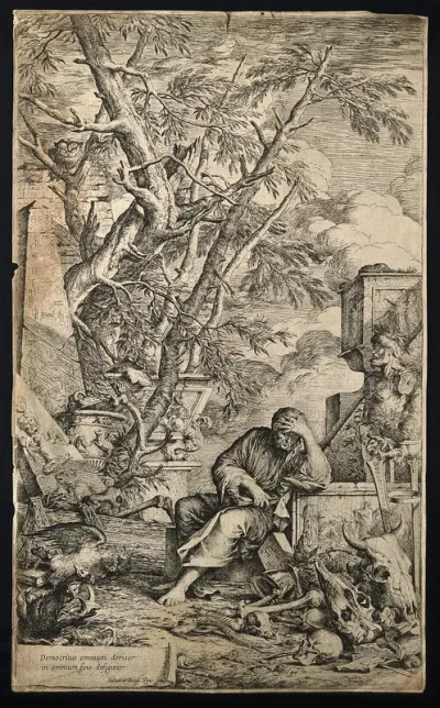 Democritus. Etching by S. Rosa