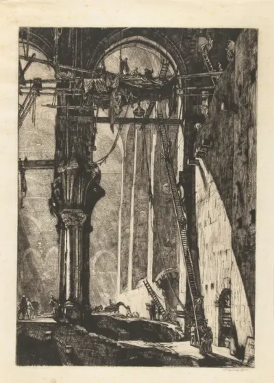 Demolition of St. James's Hall, interior