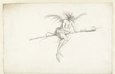 Demonic Creature on a Broom