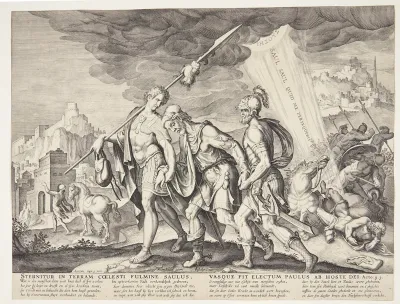 Den blinde Saulus ledes til Damaskus