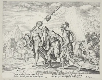 Den blinde Saulus ledes til Damaskus