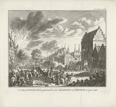 Den Haag geplunderd onder leiding van Maarten van Rossum, 1528