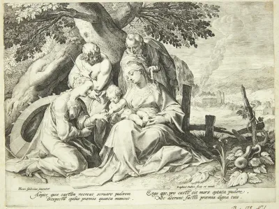 Den hellige familie med Sankt Katherina og Sankt Sebastian