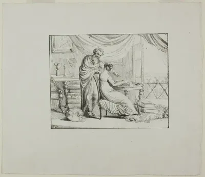 Denon Instructing a Young Woman Drawing on a Lithographic Stone
