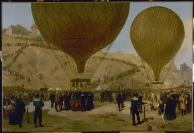 Departure of Léon Gambetta on the balloon L'Armand-Barbès, 7 October 1870, at Montmartre