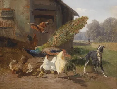 Der Hund im Geflügelhof