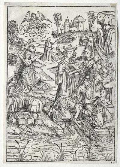 Der Schatzbehalter:  Moses Found by Pharaoh's Daughter (recto)