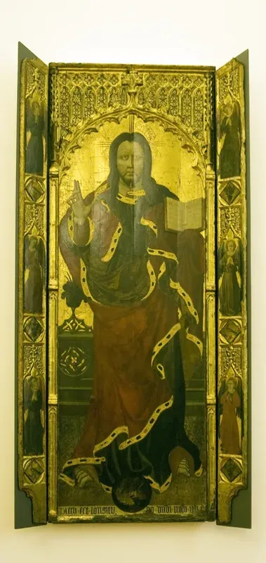 Der segnende Christus auf der Weltkugel (3 Tafeln)
