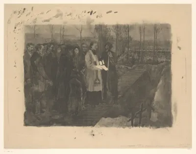 Dernières prières à la fosse commune